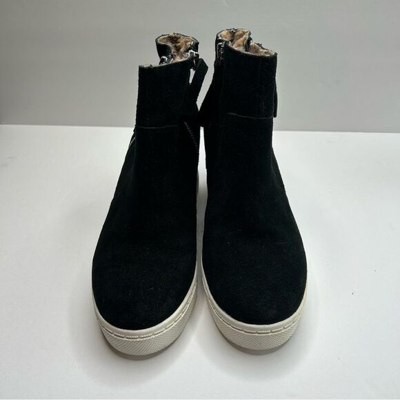 Steve Madden Hidden Wedge Saidi Black Suede Sneakers Shoes 6.5 - Picture 3 of 8